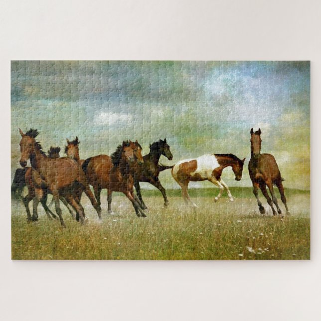 Puzzle Caballos salvajes en funcionamiento - Arte creativ (Horizontal)