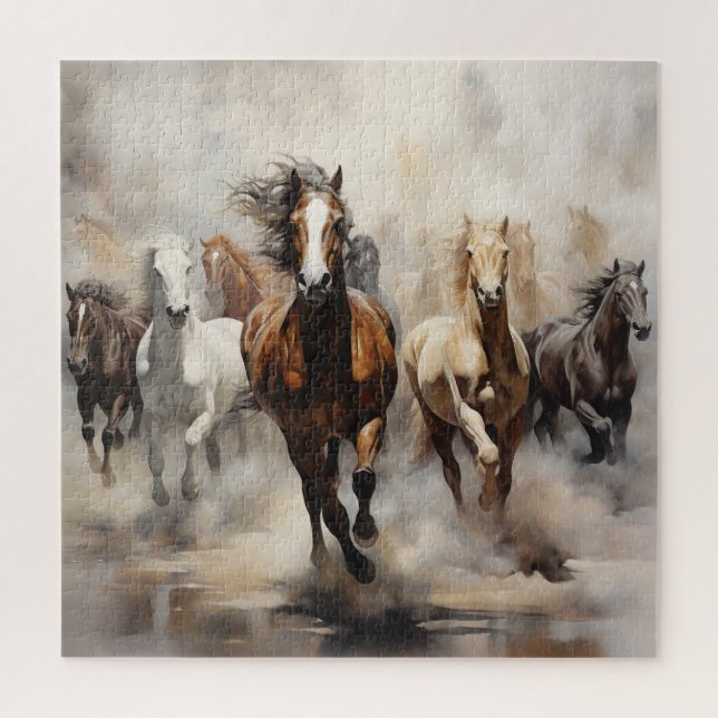 Puzzle Caballos sin control corriendo libres (Vertical)