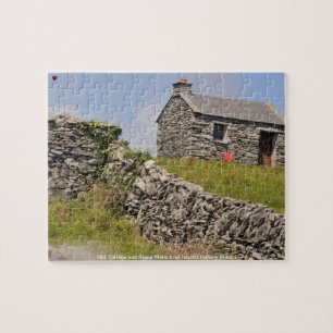 Puzzle Cabaña antigua y muros de piedra Galway Irlanda.