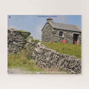Puzzle Cabaña antigua y muros de piedra Galway Irlanda. R