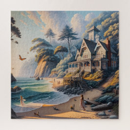 Puzzle Cabaña Costera Retiro en la Playa Vista al Mar