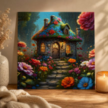 Cabaña de jardín con techo de flores encantadas