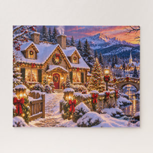 Puzzle Cabaña de Navidad en la Montaña