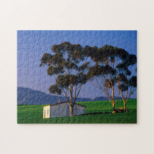 Puzzle Cabaña de trabajador agrícola y campos de trigo, O