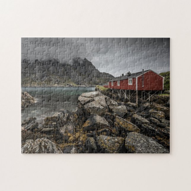Puzzle Cabaña Roja Noruega (Horizontal)