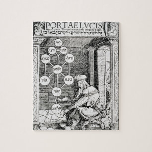 Puzzle Cabbalist judío que lleva a cabo un sephiroth,