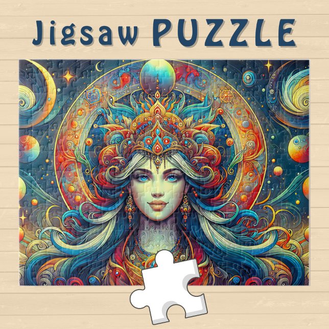 Puzzle Cabello azul turquesa de cabeza de diosa abril - (Subido por el creador)