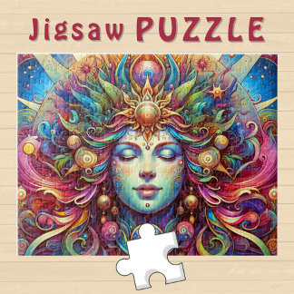 Puzzle Cabello colorido de la cabeza de la diosa cerró lo