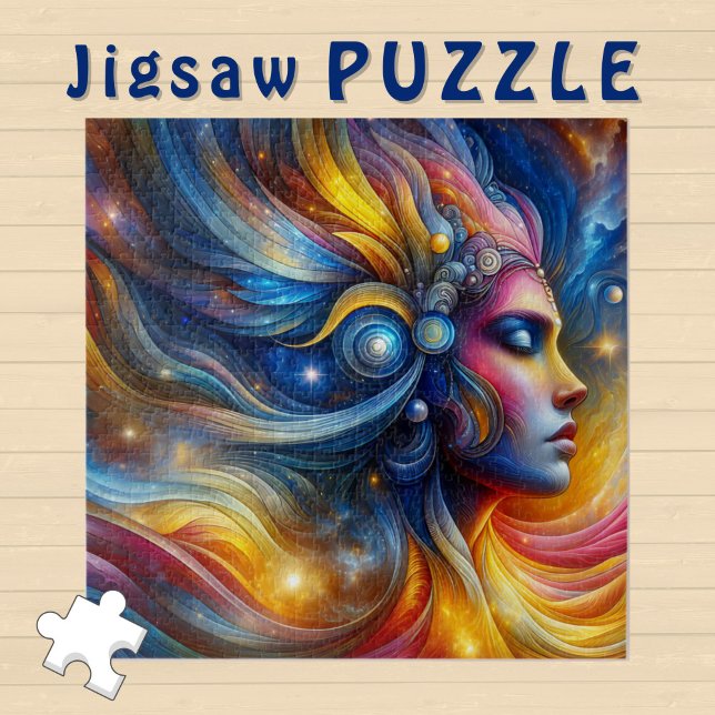 Puzzle Cabello cósmico de la diosa cerró los ojos Junio - (Subido por el creador)