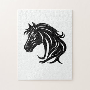 Puzzle Cabeza de caballo negro magnífico