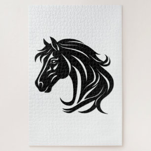 Puzzle Cabeza de caballo negro magnífico
