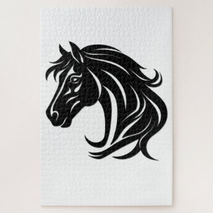 Puzzle Cabeza de caballo negro magnífico