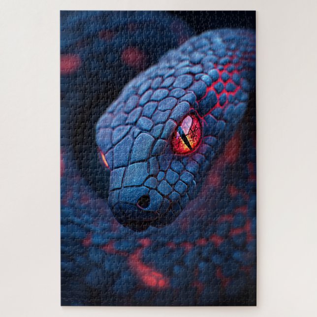 Puzzle Cabeza de serpiente Steampunk Neon (Vertical)