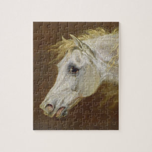 Puzzle Cabeza de un caballo árabe gris (aceite en lona en