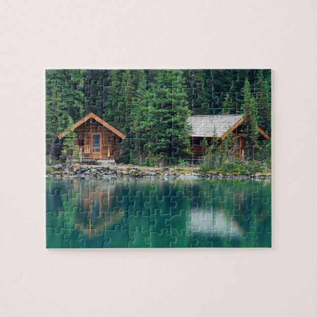 Puzzle Cabin Forest Woods Vacation Lake (Horizontal)