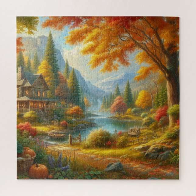 Puzzle Cabina Acogedora En El Bosque (Vertical)