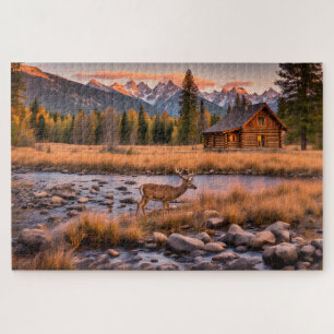 Puzzle Cabina Riverside con ciervo
