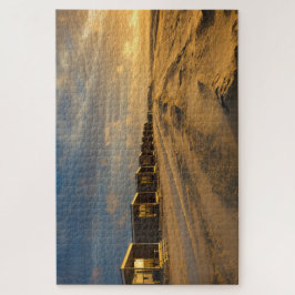 Puzzle Cabinas de playa al atardecer en la costa holandes