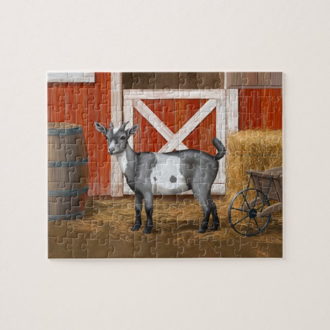 Puzzle Cabra manchada de gris suave (Horizontal)