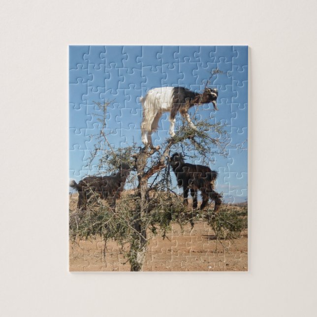Puzzle Cabras divertidas en un árbol (Vertical)