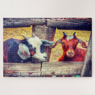 Puzzle Cabras Hood River Oregon. Saludos de Navidad