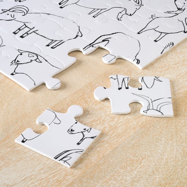 Puzzle Cabras que juegan - transparentes (elija sus los (Lado)