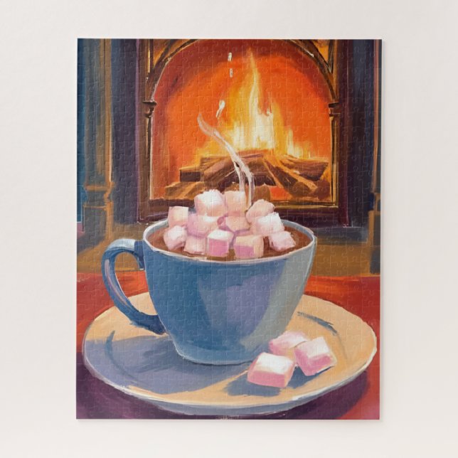 Puzzle Cacao Caliente Chimenea De Invierno (Vertical)