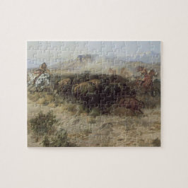 Puzzle Cacería de búfalos No. 26 de CM Russell, Indios de