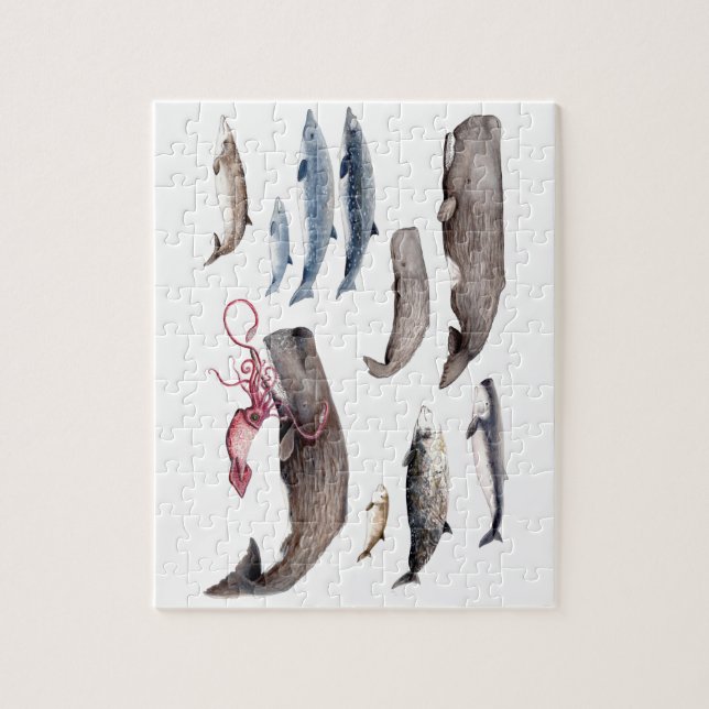 Puzzle Cachalote y zifios: Ballenas de las profundidades (Vertical)