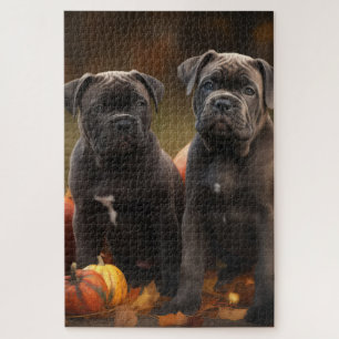 Puzzle Cachorro Cane Corso Otoño Delicia Calabaza