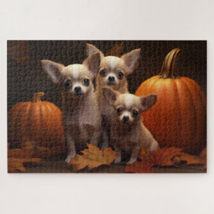 Puzzle Cachorro Chihuahua Delicia de Otoño Calabaza