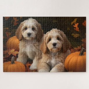 Puzzle Cachorro Cockapoo Delicia de Otoño Calabaza