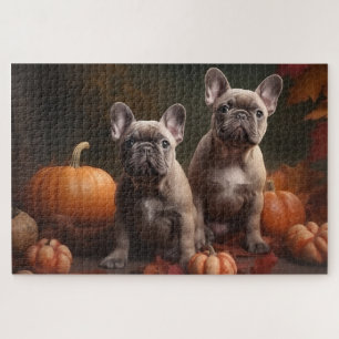 Puzzle Cachorro de Bulldog Francés Delicia de Otoño Calab