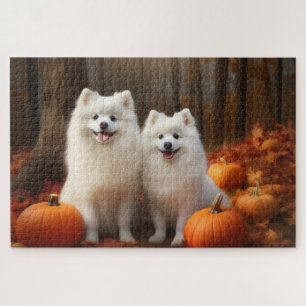 Puzzle Cachorro de Esquimal Americano Delicia de Otoño Ca