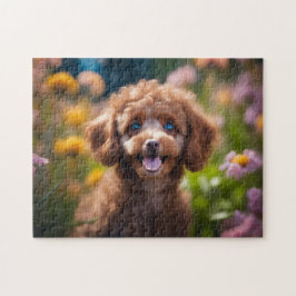 Puzzle Cachorro de juguetes en flores