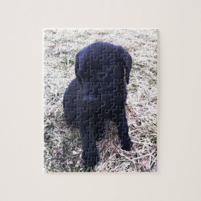 Puzzle Cachorro de Labrador Negro (Vertical)