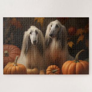 Puzzle cachorro de lebrel afgano Otoño Delicia Calabaza