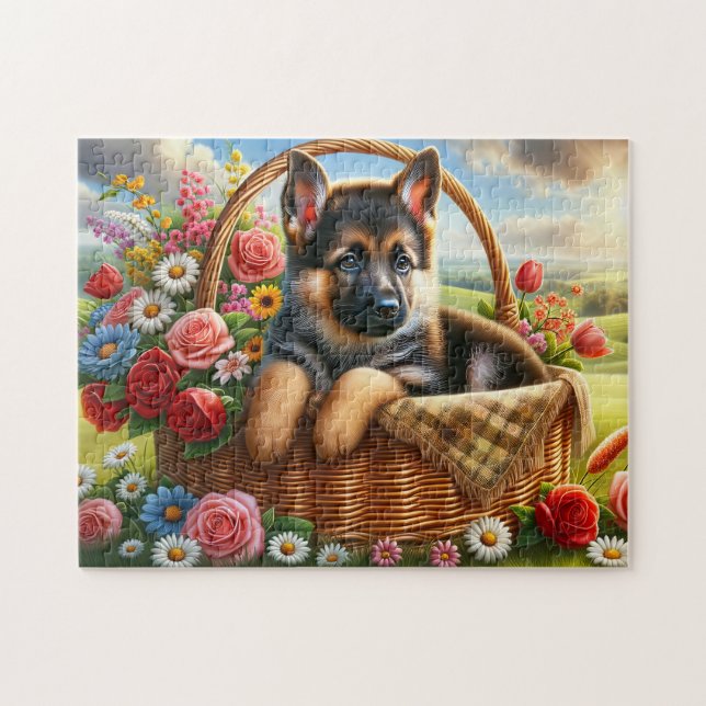 Puzzle Cachorro de Pastor Alemán (Horizontal)