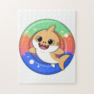 Puzzle Cachorro de Tiburón Adorable con Flotador   Niños