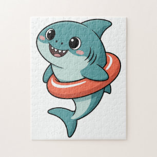 Puzzle Cachorro de Tiburón Adorable con Flotador Niños