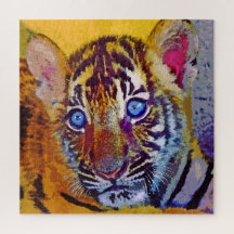 Cachorro de tigre de ojos azules bebé
