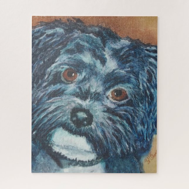 Puzzle Cachorro dulce de Black Havanese (Vertical)