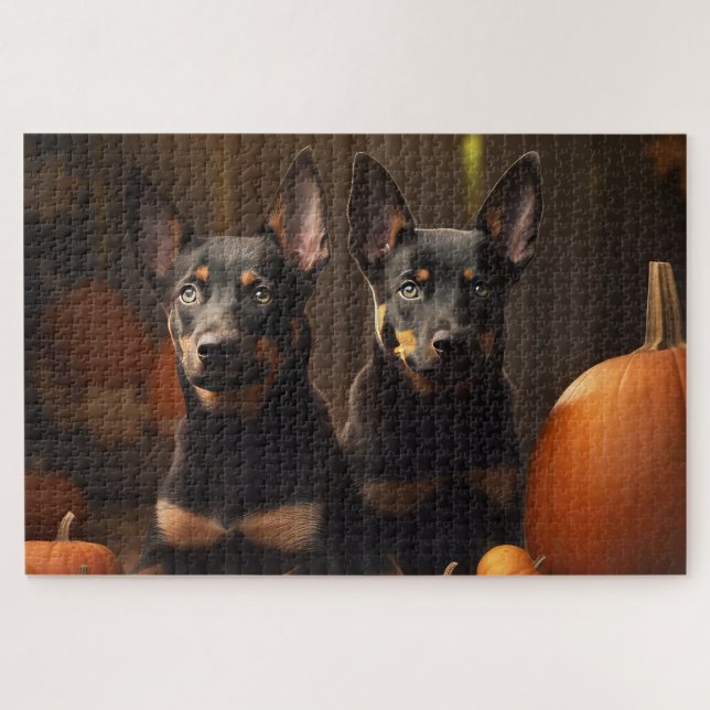 Puzzle Cachorro Kelpie Australiano Delicia de Otoño Calab (Horizontal)