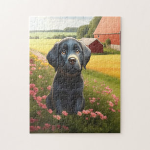 Puzzle Cachorro negro de Labrador Retriever