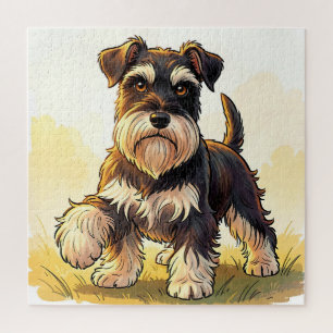 Puzzle Cachorro Schnauzer sal y pimienta lindo