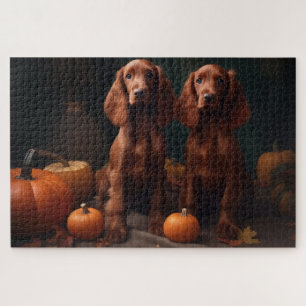 Puzzle Cachorro Setter Rojo Irlandés Delicia de Otoño Cal