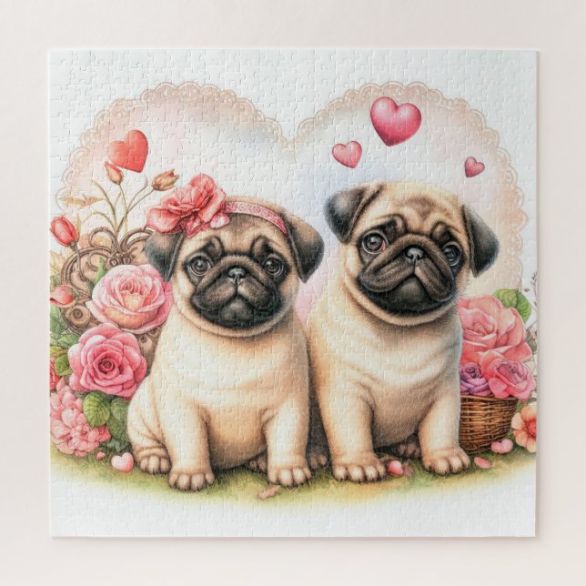 Puzzle Cachorros Cute Pug (Vertical)