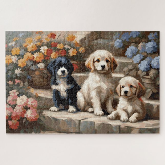 Puzzle Cachorros de jardín clásicos (Horizontal)