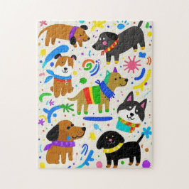 Puzzle cachorros juguetones personalizados