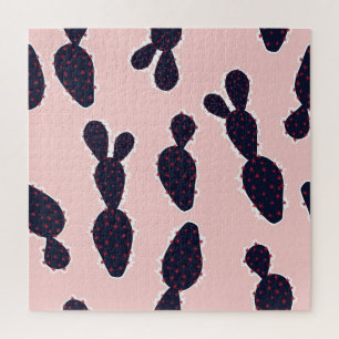 Puzzle Cactus Cuteness: Patrones Pastel Dulce